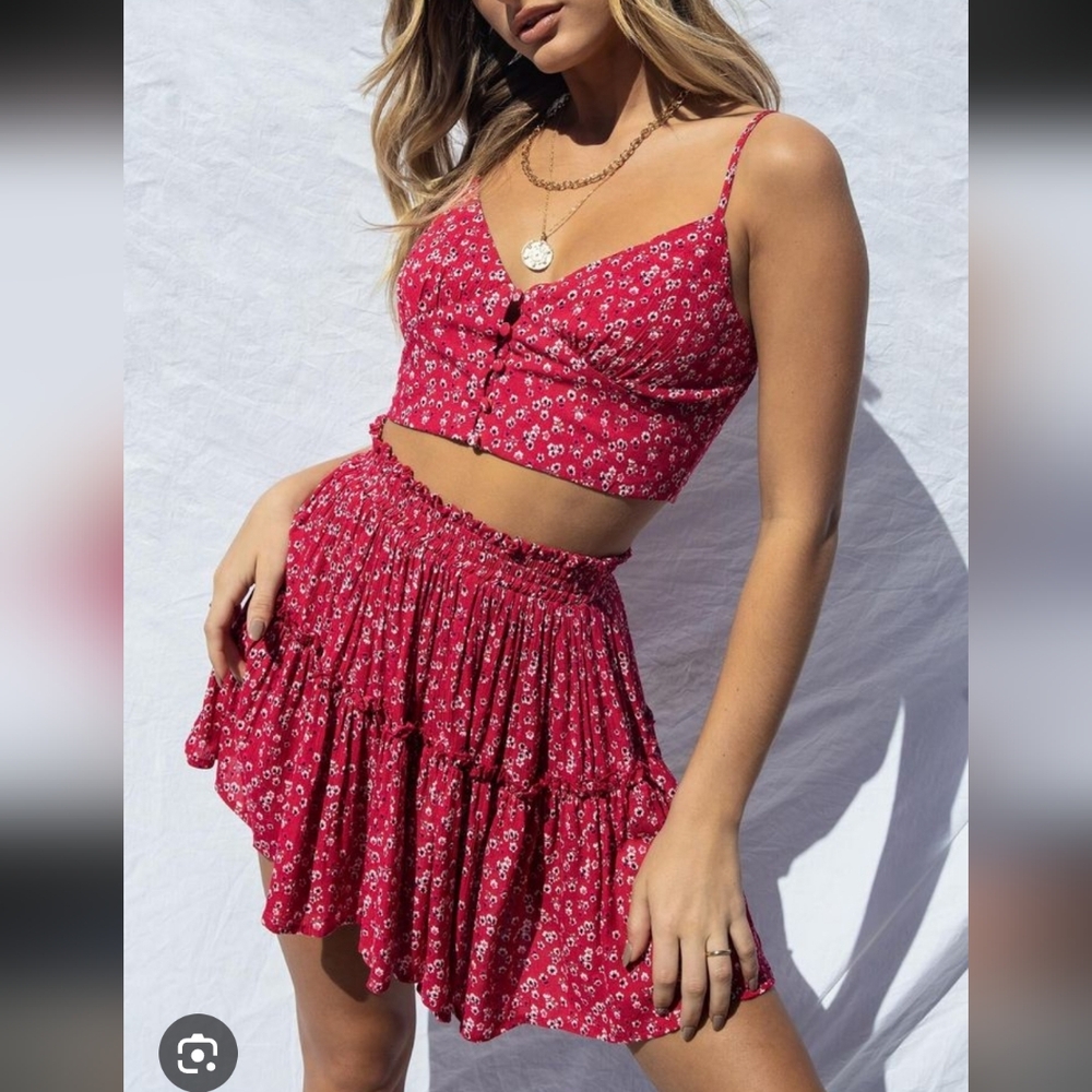 Princess Polly Vibrant Red Skirt Set